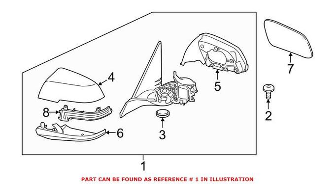 BMW Door Mirror - Driver Side 51167268609